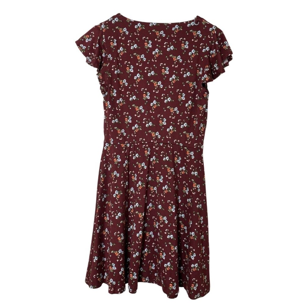 Floral Knit Ruffle Dress • Fortune + Ivy Sz S • Soft‎ Cottagecore Flutter Sleeve - Picture 2 of 8
